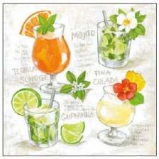 Cocktail-Serviette Four Cocktails